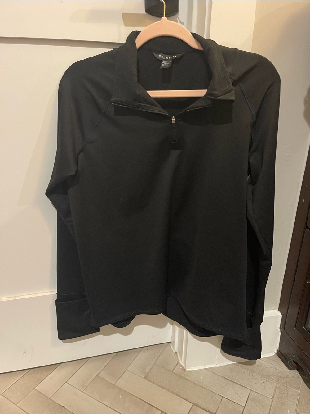 Athleta Black Quarter-Zip Performance Pullover